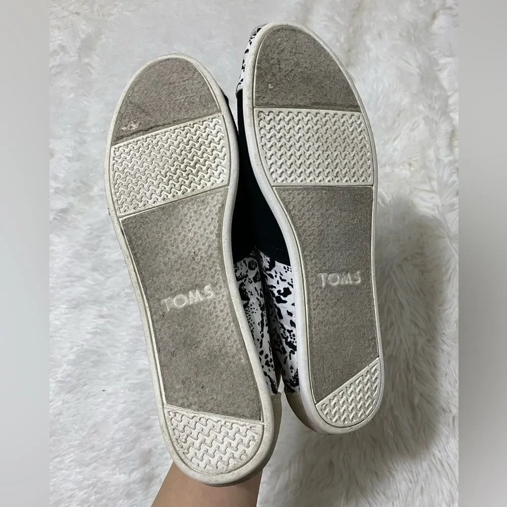 TOMS x Prabal Gurung Collab Shoes Canvas Suede Snow Leopard Slip-On Size 9.5